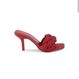 BCBGENERATION Marlino Snakeskin Embossed Leather Sandal - Lipstick